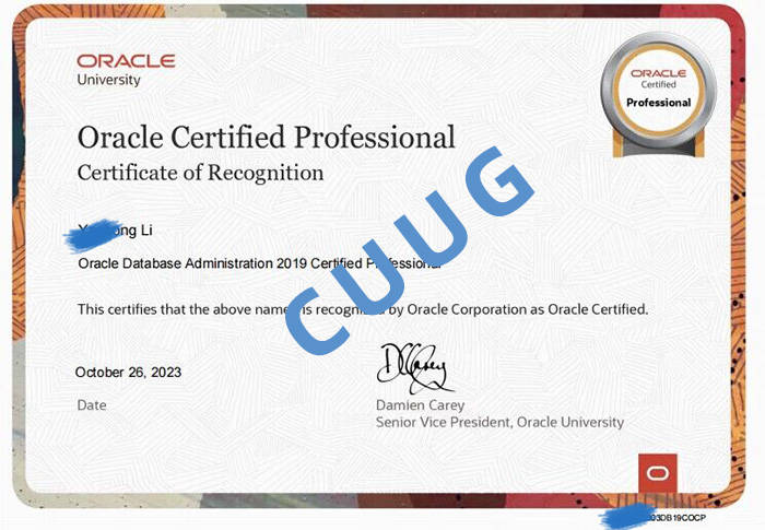 10月26日 CUUG全新發(fā)布Oracle DB 19c OCP證書，專業(yè)模擬培訓(xùn)助力認(rèn)證